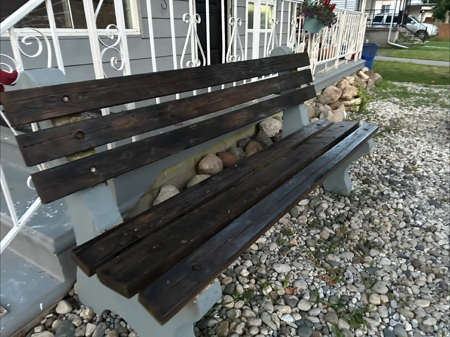 Outdoor Wooden Bench- deliver available image indicator(2)