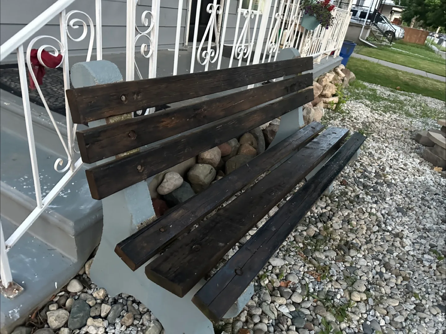 Outdoor Wooden Bench- deliver available image indicator(8)