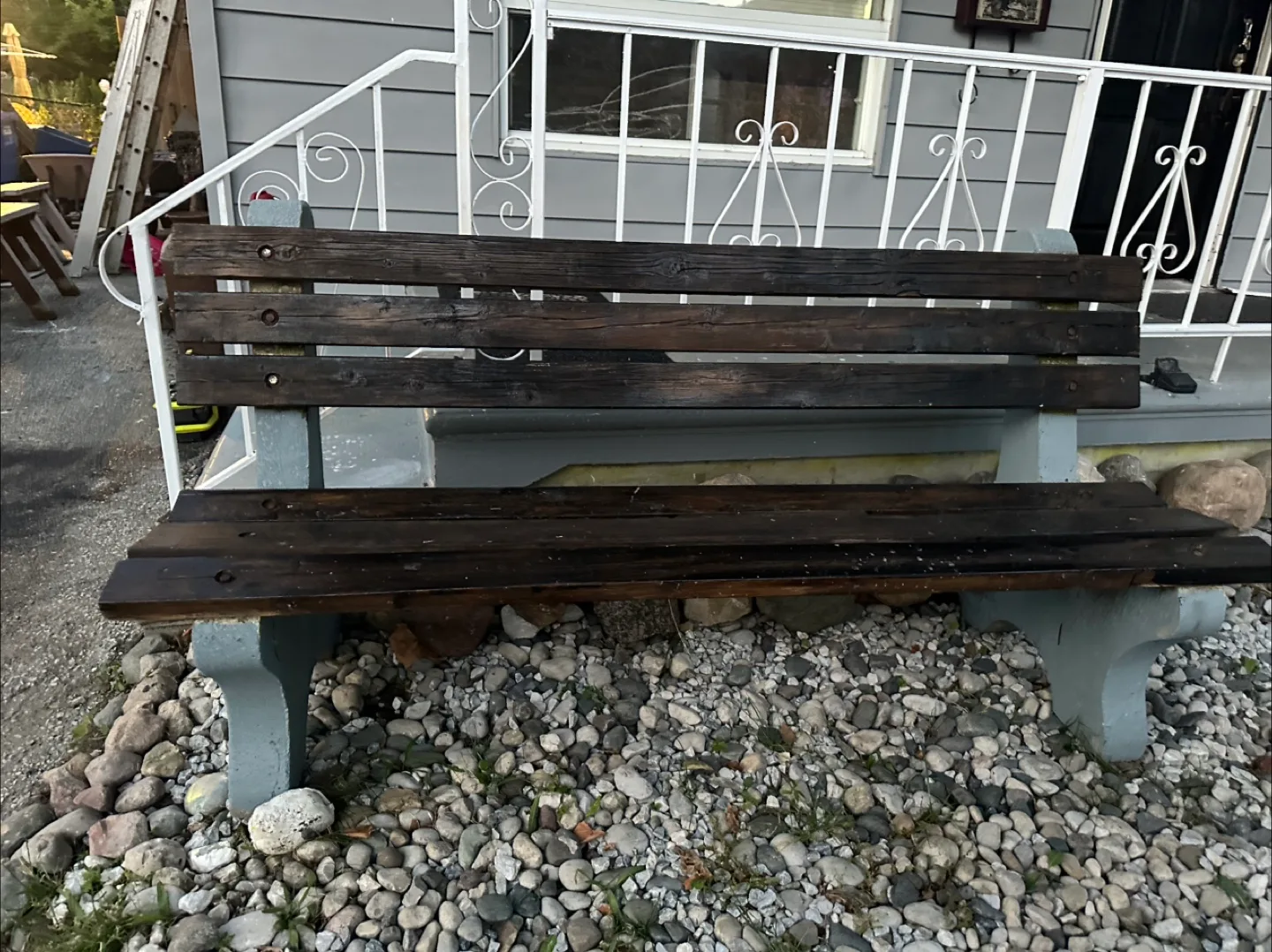 Outdoor Wooden Bench- deliver available image indicator(10)