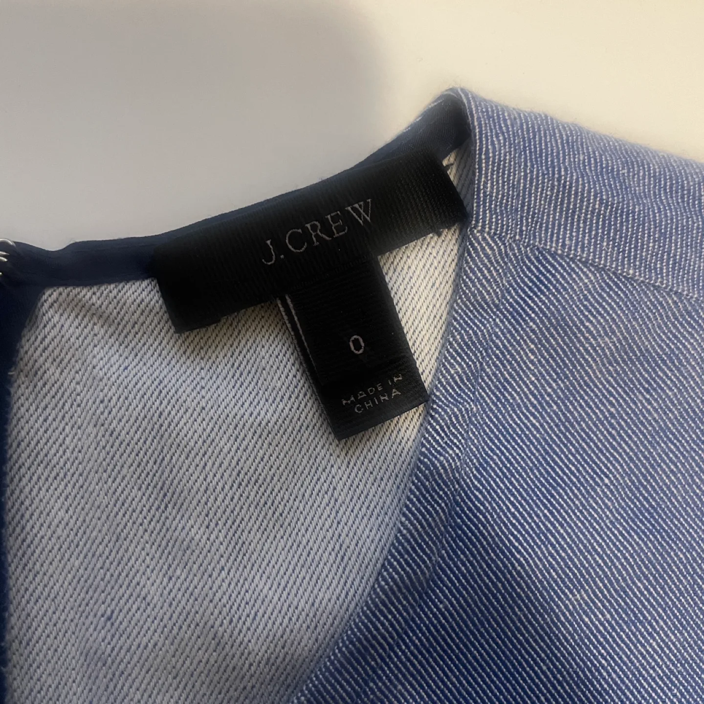 J. Crew Blue Scalloped Top with Grommets Size 0 image indicator(7)