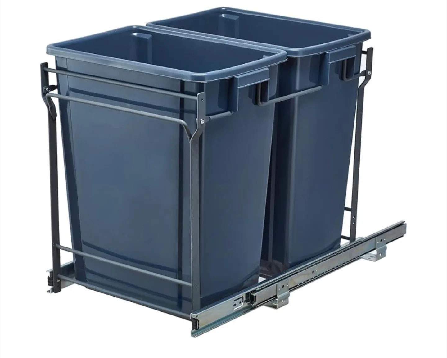 Pull Out Double Waste Bins - Grey thumbnail