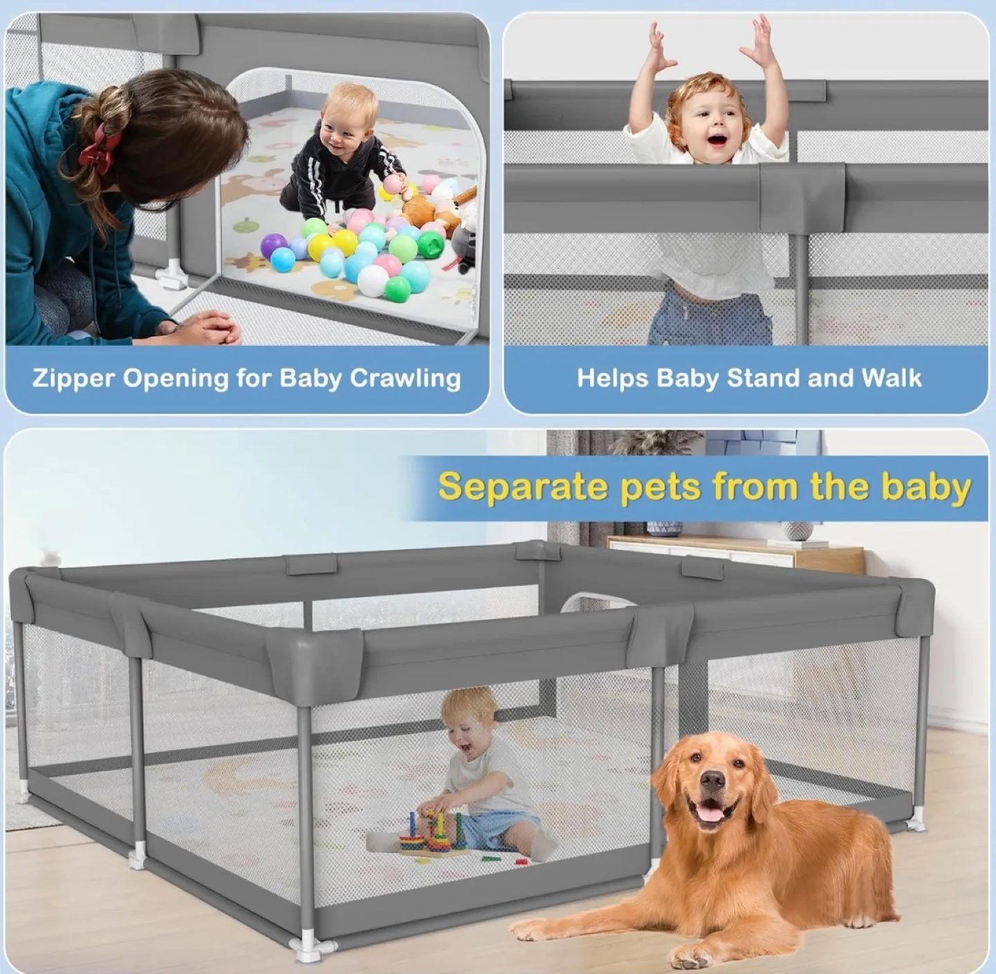 Grey Baby Playpen - 48x48 inches image indicator(5)