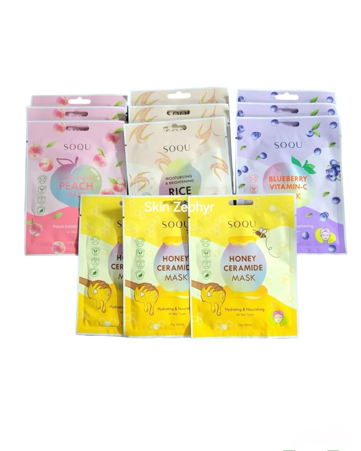 SOQU Mask Set - Plumping, Moisturizing, Vit C, Ceramide Masks image indicator(3)