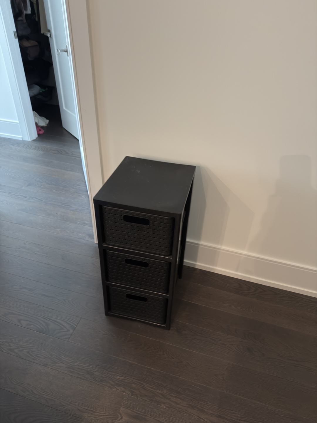 3-Drawer Storage Unit (Plastic, Black)