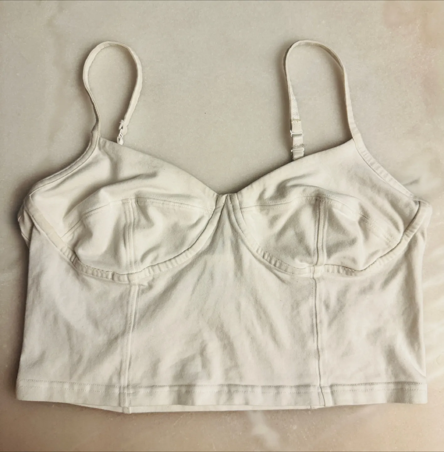 Tna White Cotton Blend Bustier - Size M thumbnail