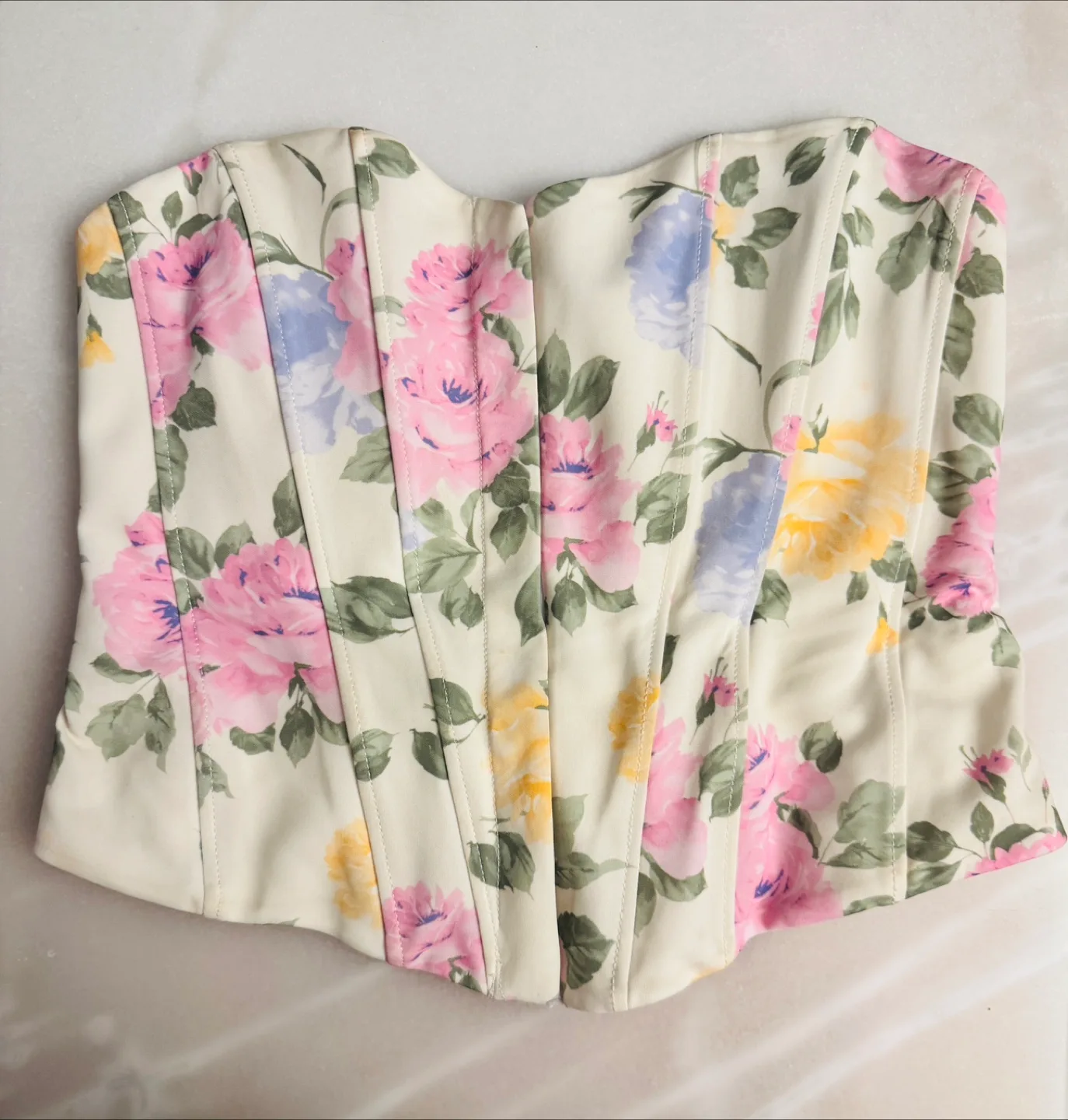 Zara Floral Corset Top - Size M thumbnail