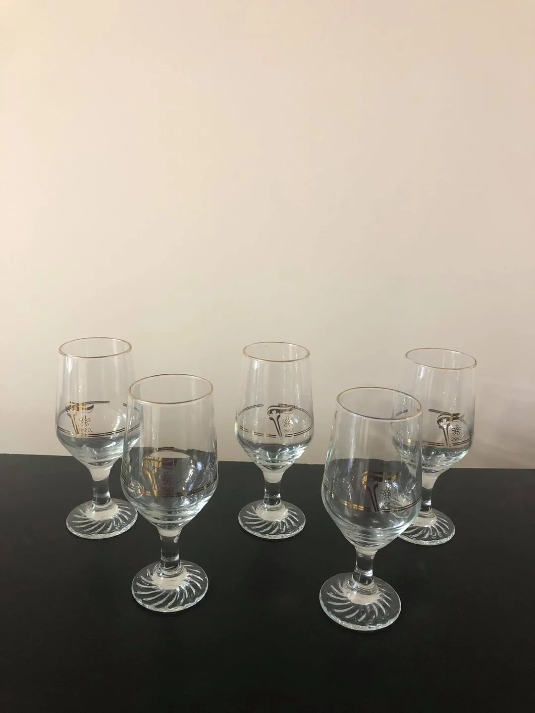 Set of 5 Vintage Wine Glasses thumbnail