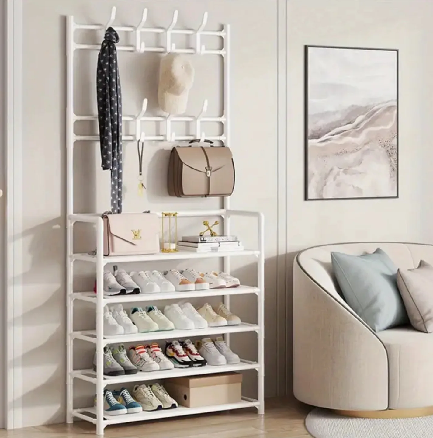 3-in-1 Coat Rack & Shoe Rack - (Brand new in box) thumbnail