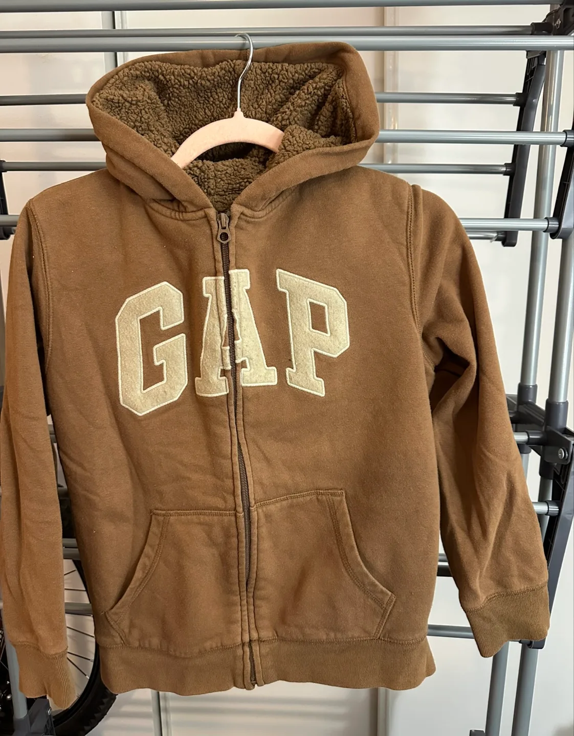 GAP Brown Sherpa-Lined Zip Hoodie (boys) thumbnail