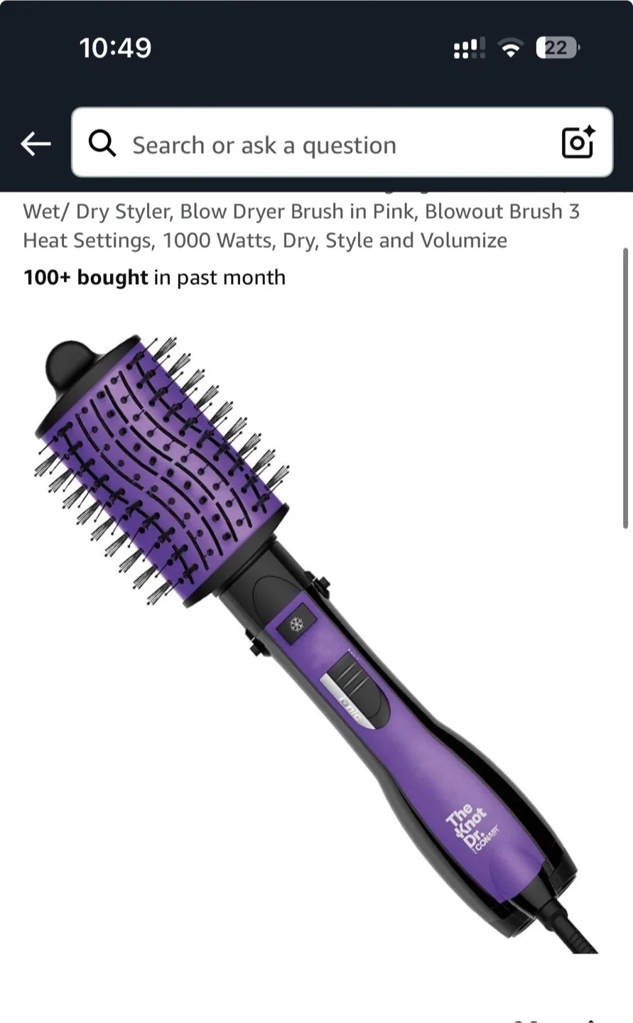 The Knot Dr. Conair Detangling Hot Air Brush thumbnail