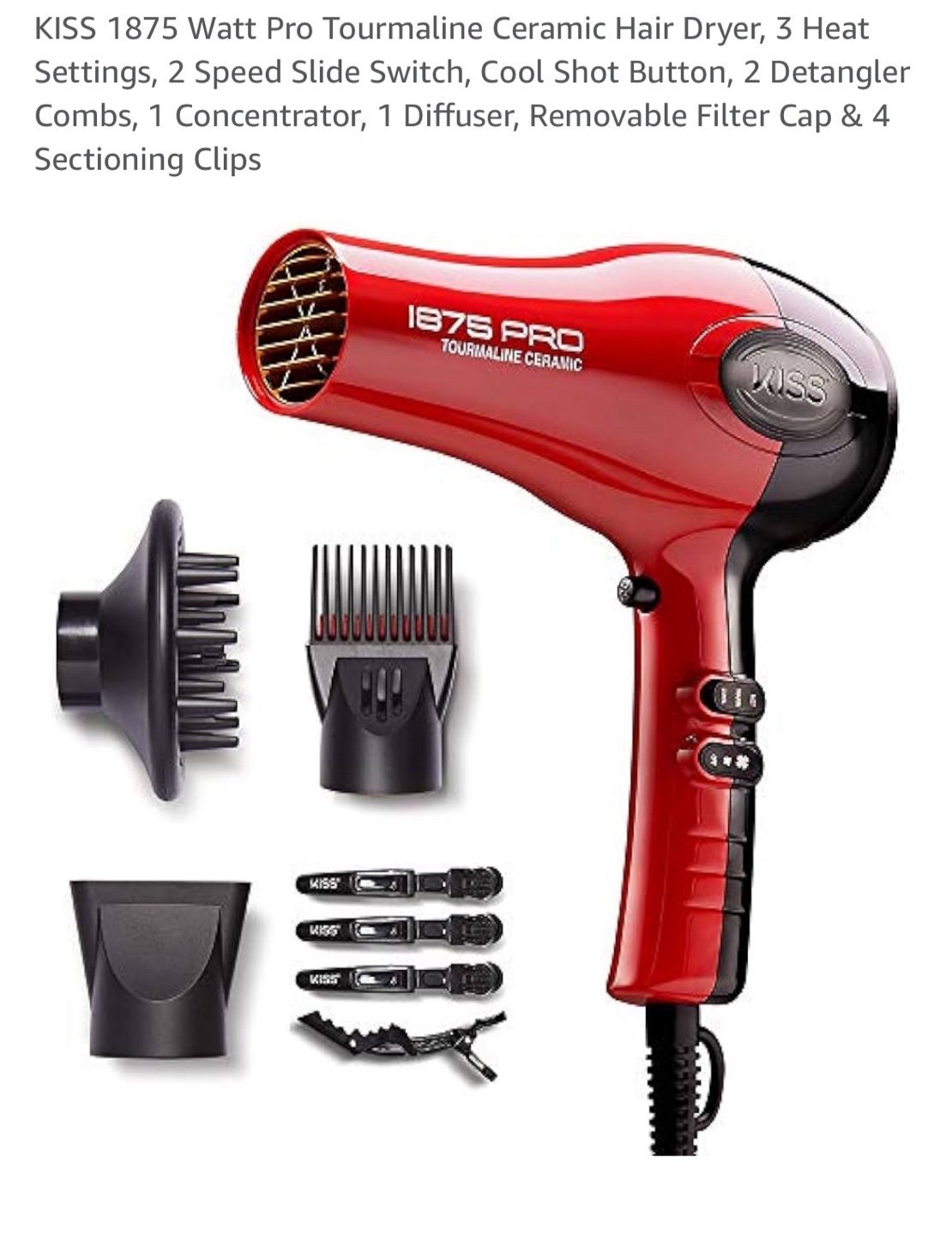 KISS 1875 Pro Styling Edition Hair Dryer