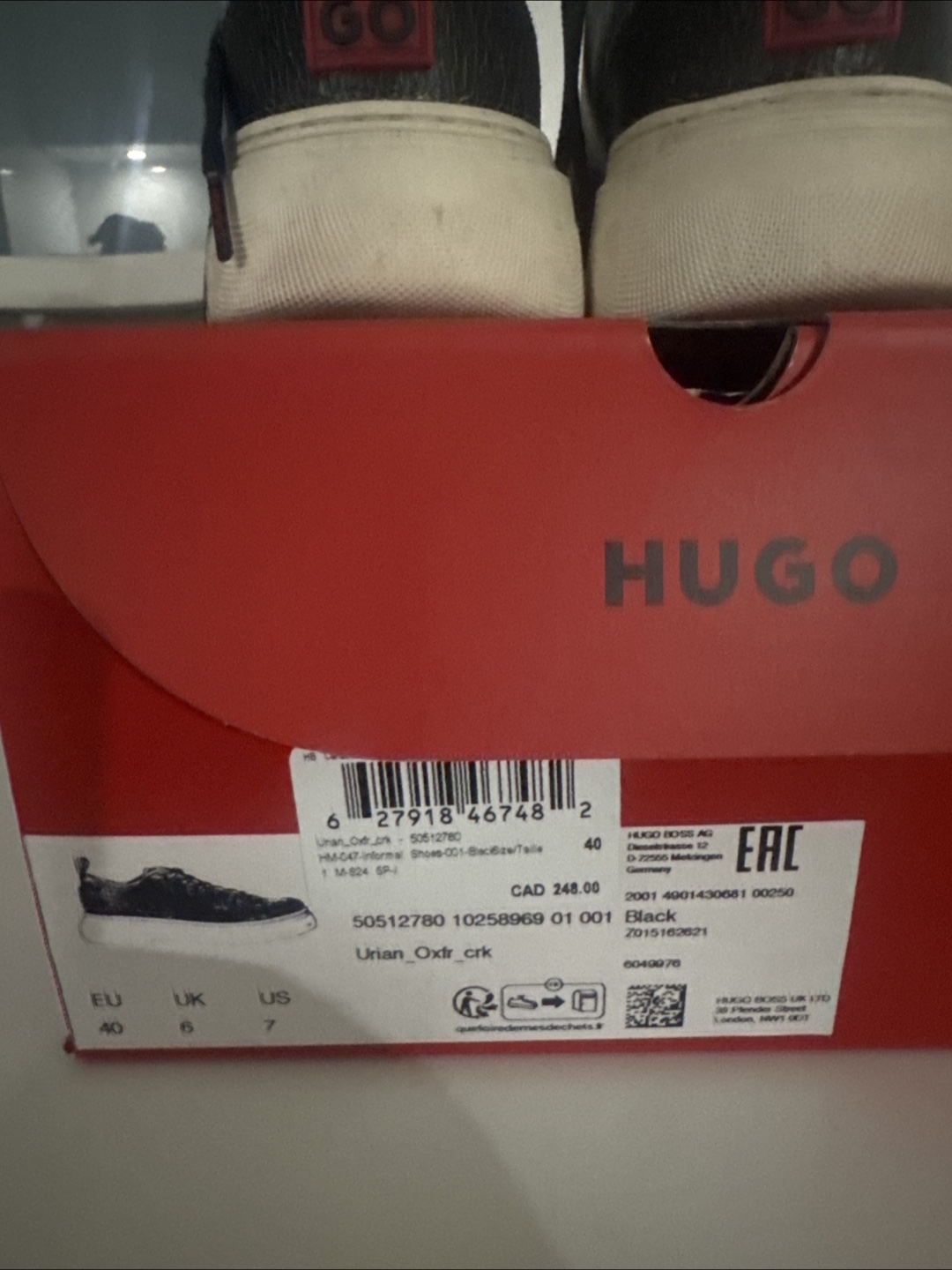 HUGO Urian_Oxtr_crk Black Sneakers - Size 7 - photo 4
