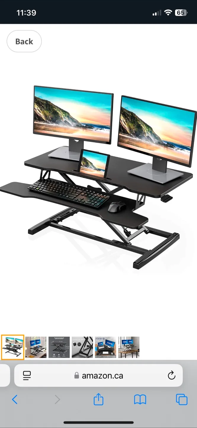 FITUEYES Standing Desk Converter - Black thumbnail