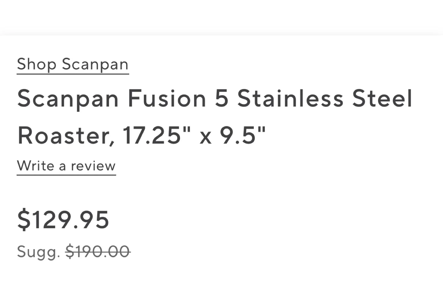 Scanpan Fusion 5 Stainless Steel Roaster 17.25" x 9.5" image indicator(4)