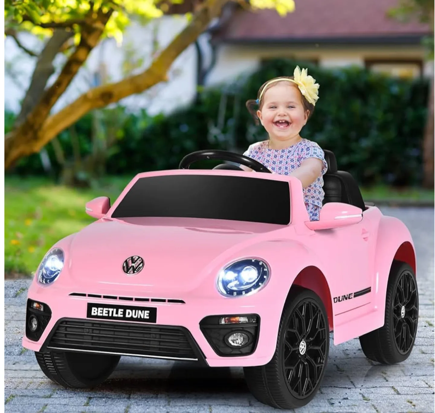 Pink Volkswagen Beetle Dune Ride-On Car thumbnail