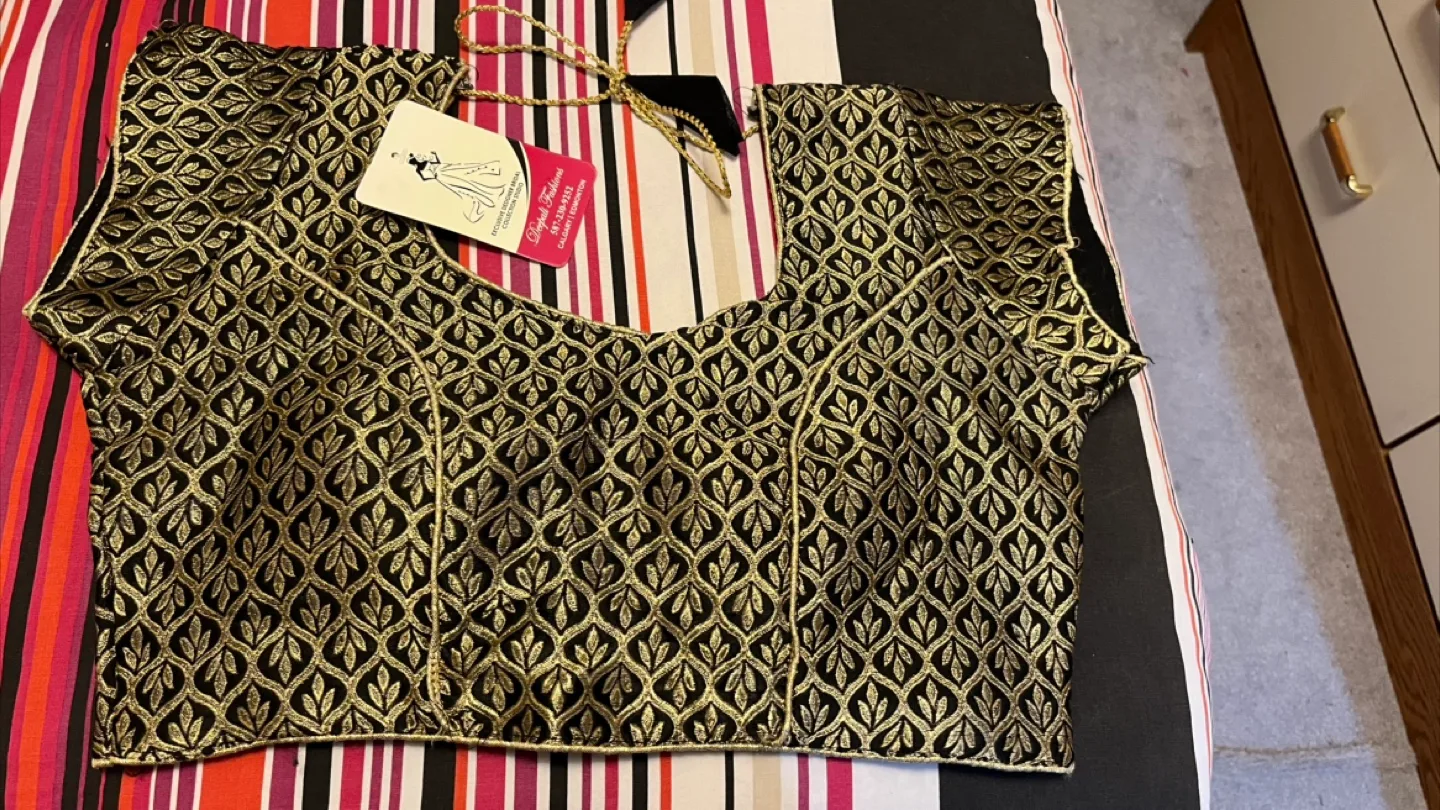 Brand new Golden Black Ready Made Blouse thumbnail