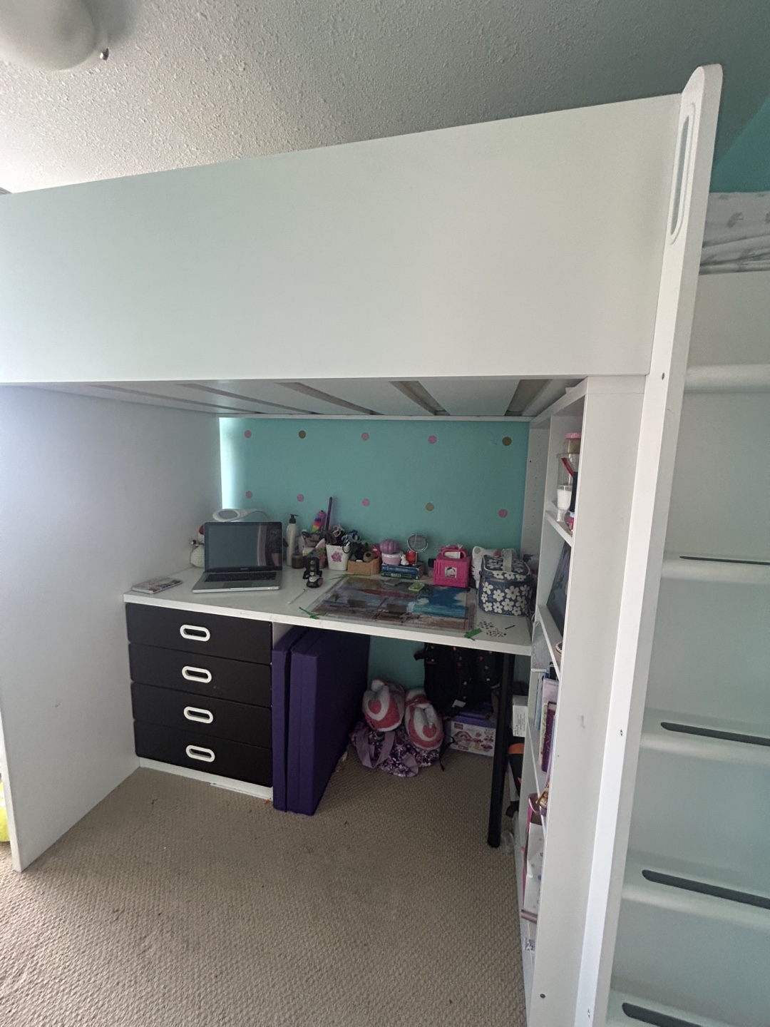 IKEA Småstad Loft Bed with Desk & Storage (mattress included) - photo 2