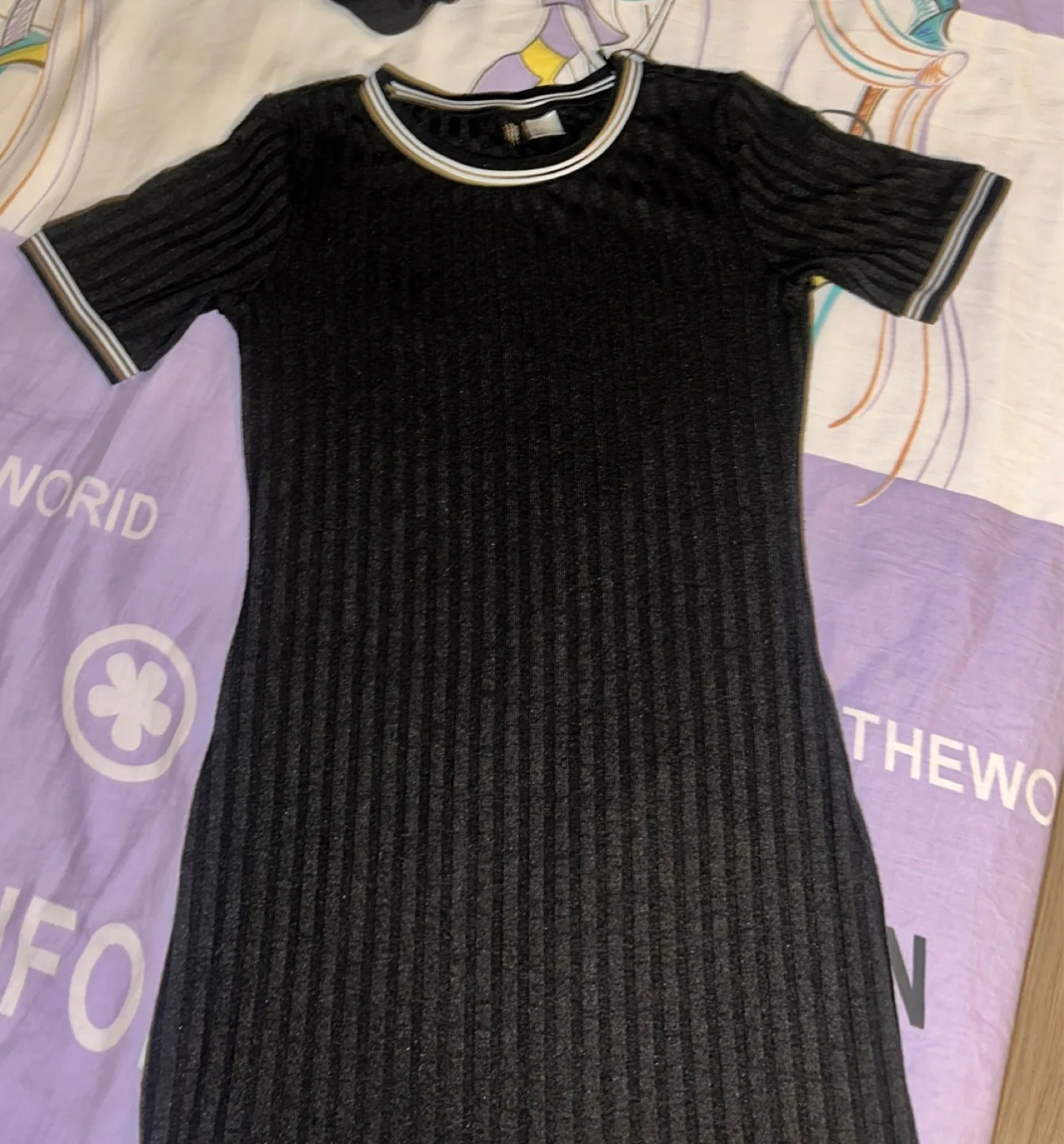 H&M Black Ribbed Mini Dress thumbnail