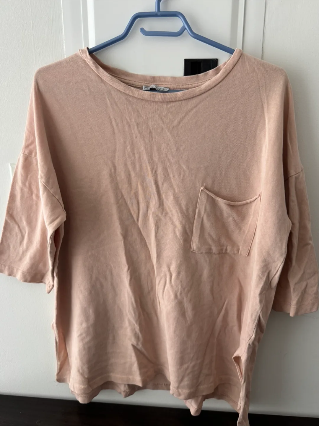 Zara Basic Peach T-Shirt - Size Medium thumbnail