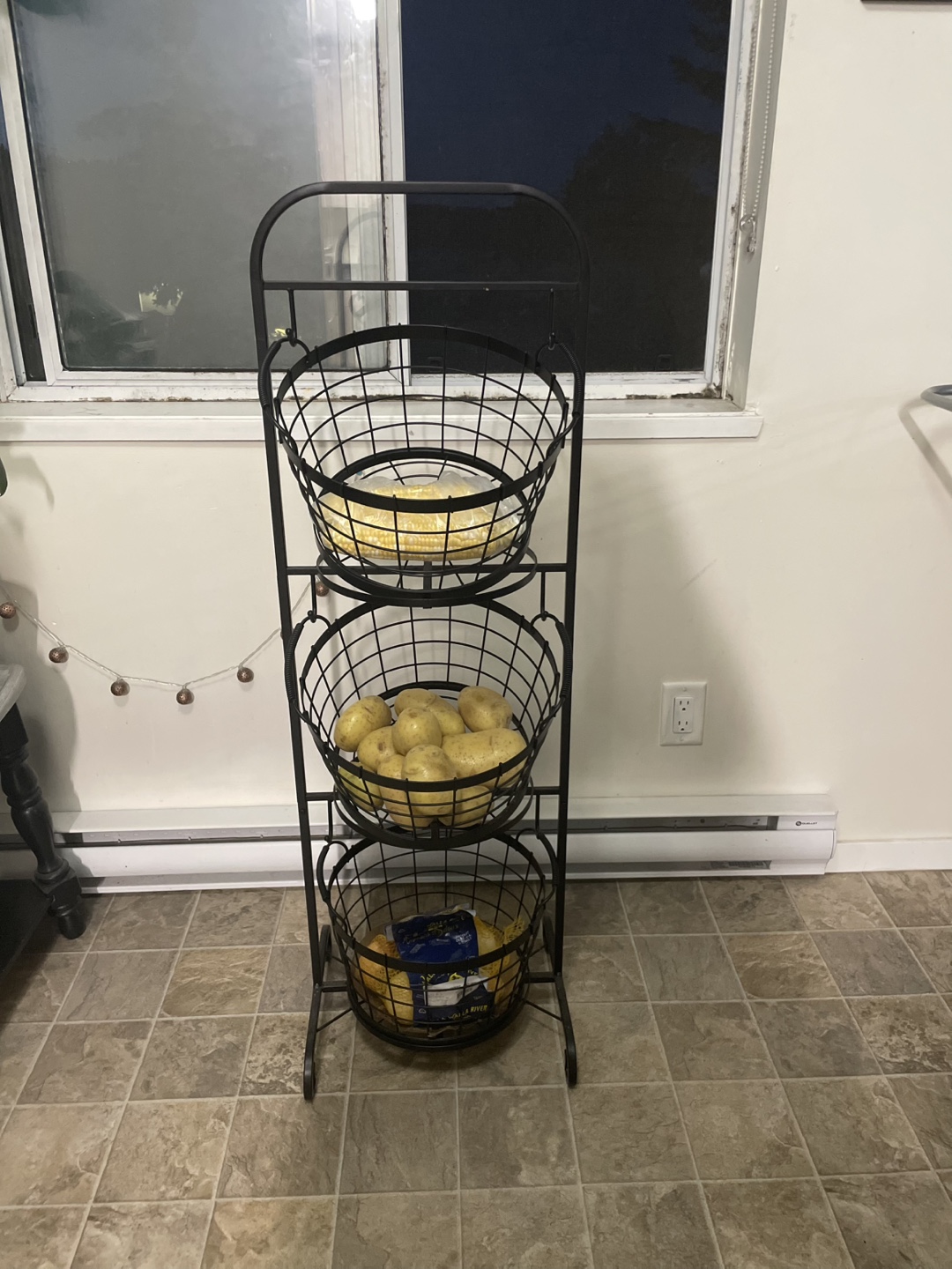 3-Tier Metal Wire Basket Stand