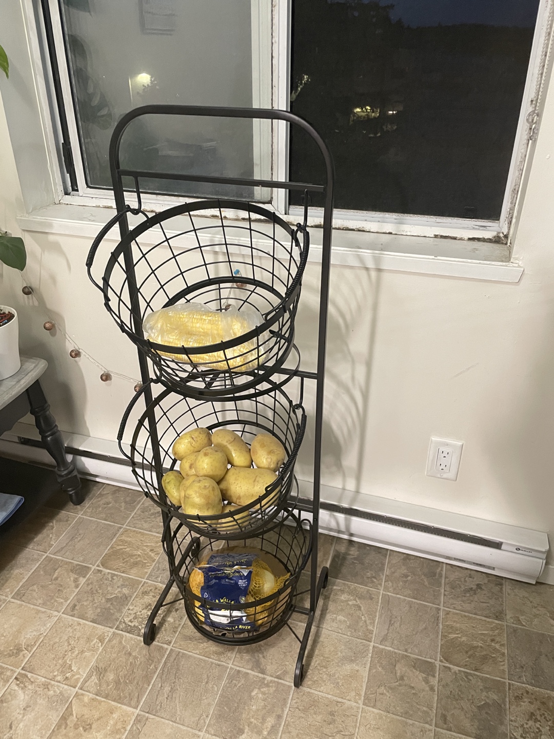 3-Tier Metal Wire Basket Stand - photo 2