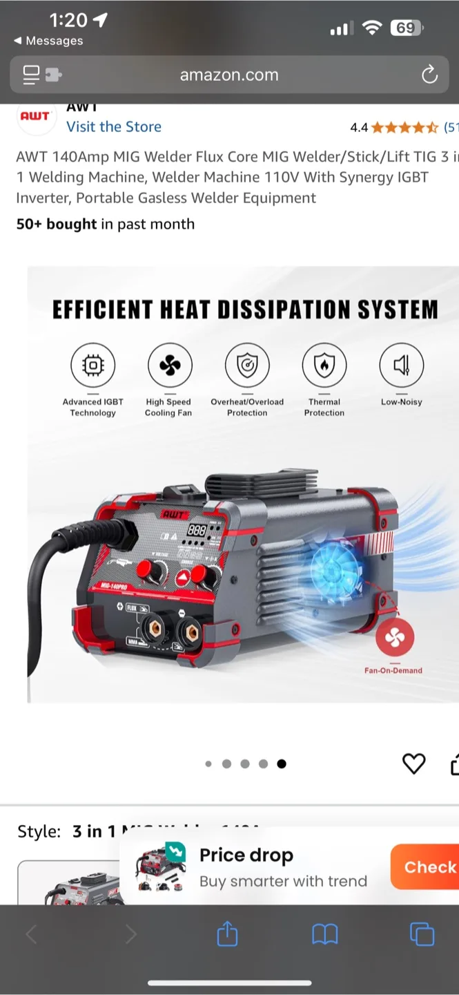 AWT 140Amp MIG Welder - Like New! image indicator(3)
