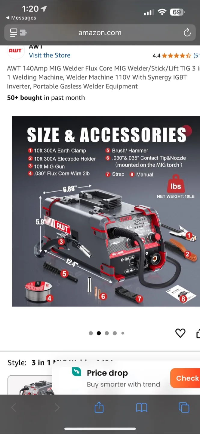 AWT 140Amp MIG Welder - Like New! image indicator(2)