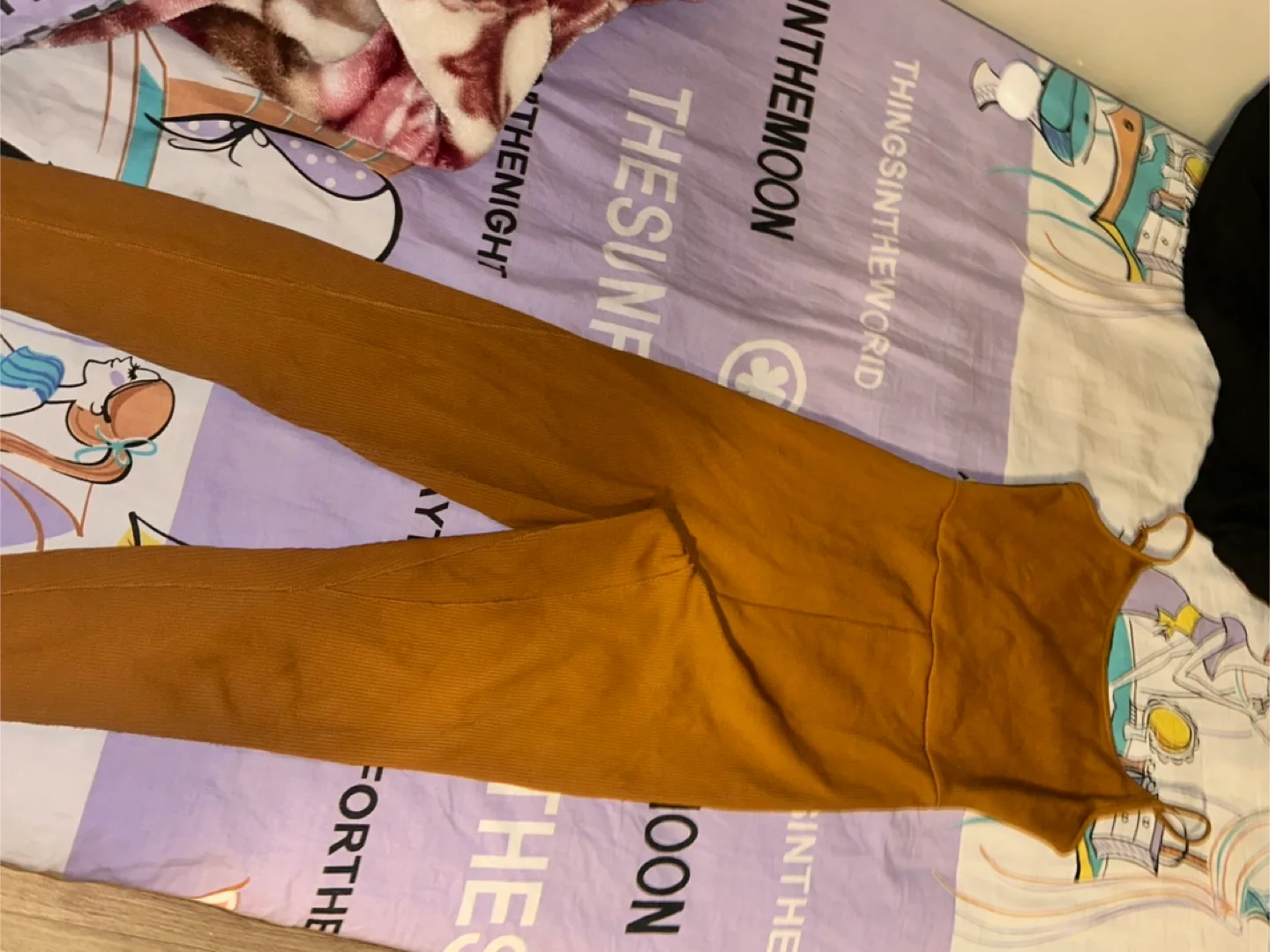 Brown Ribbed Knit Jumpsuit thumbnail