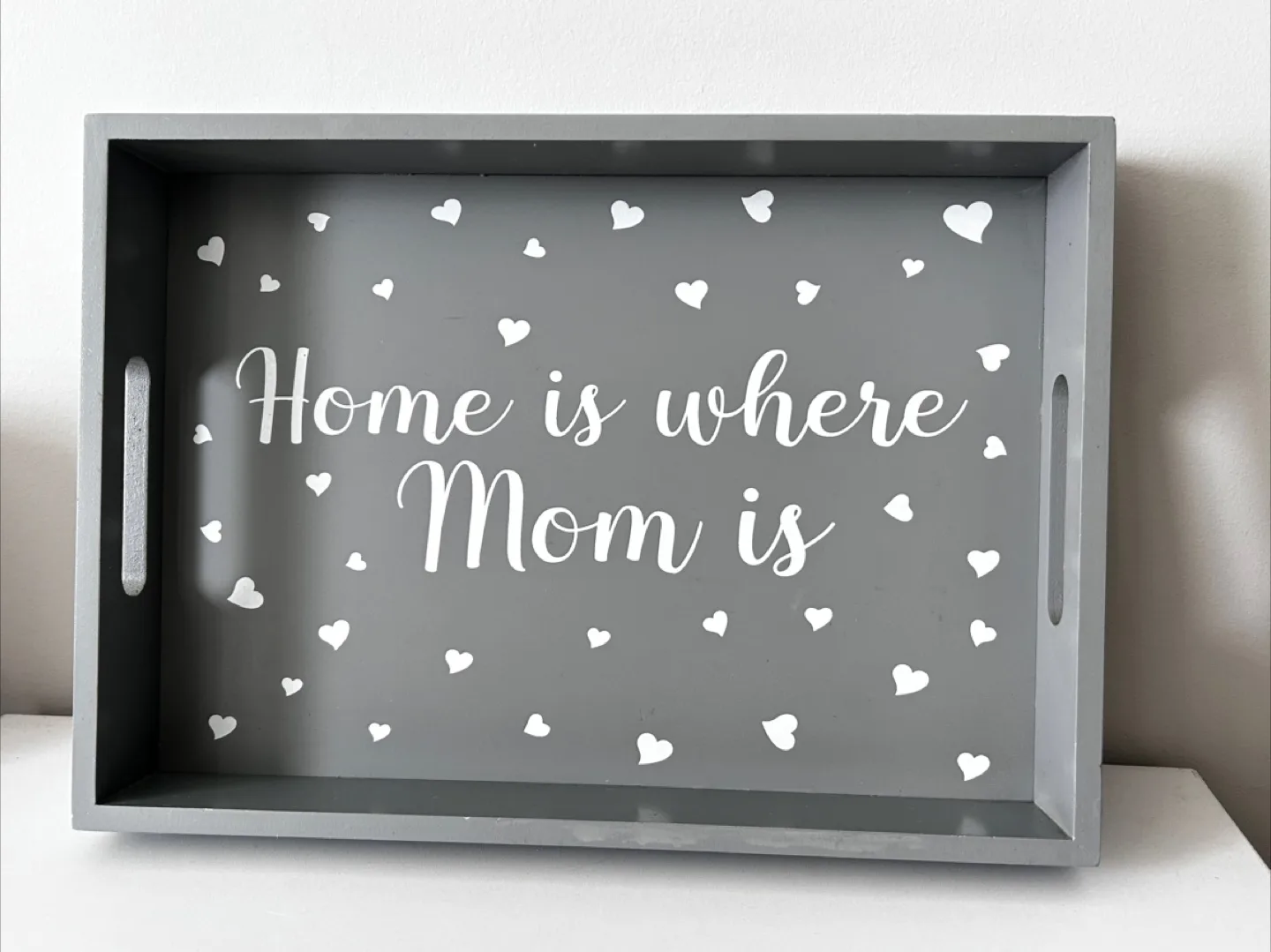 Grey 'Home is where Mom is' Tray Decorative Tray thumbnail