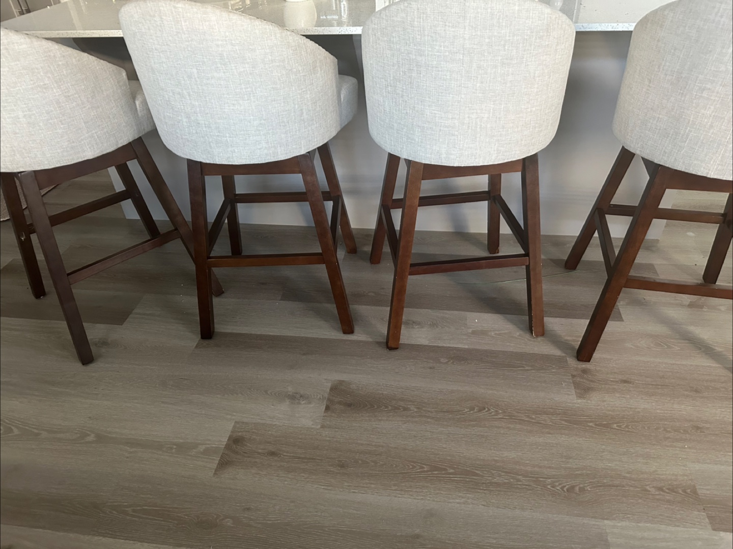 Set of 4 Swivel Counter Stool with Button Tufting - photo 2
