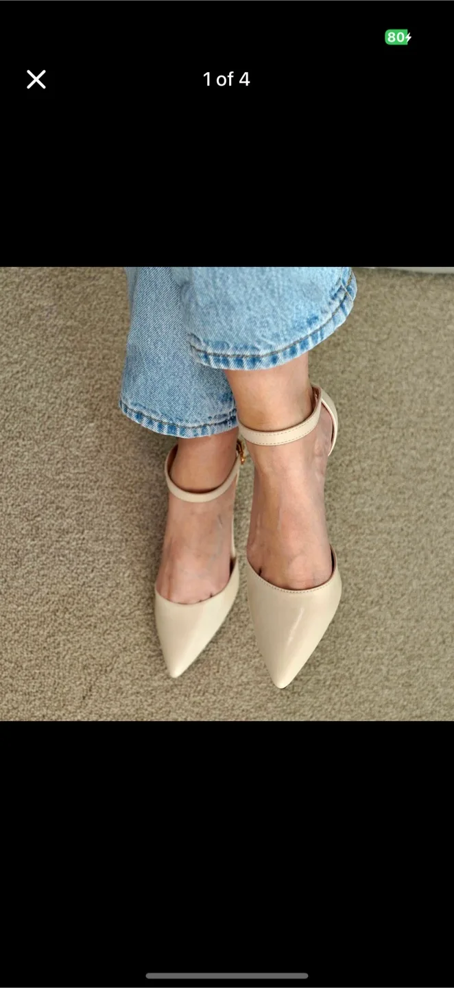 Cream Ankle Strap Heels, thumbnail