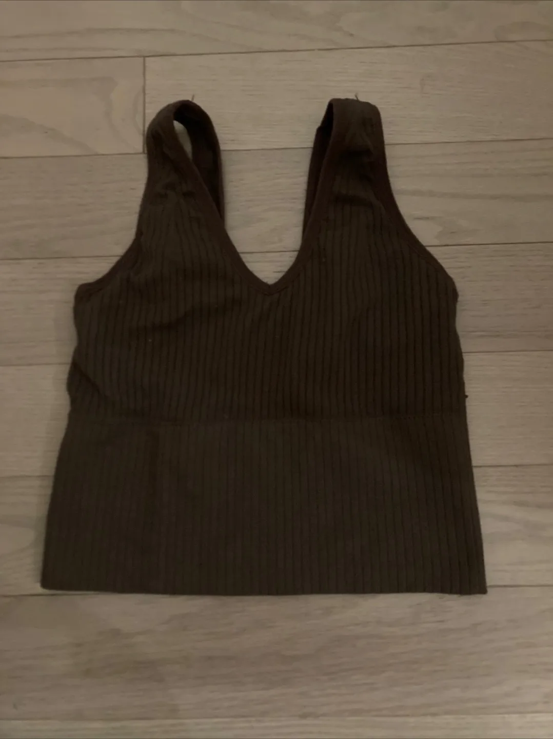 🇨🇦🍁Brown Ribbed Tank Top thumbnail