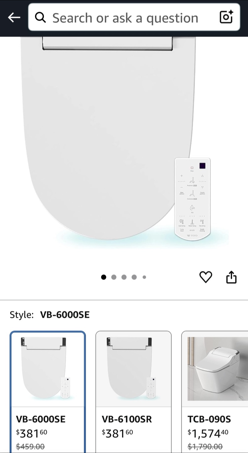 New VOVO VB-6000SE Bidet Seat - Elongated
