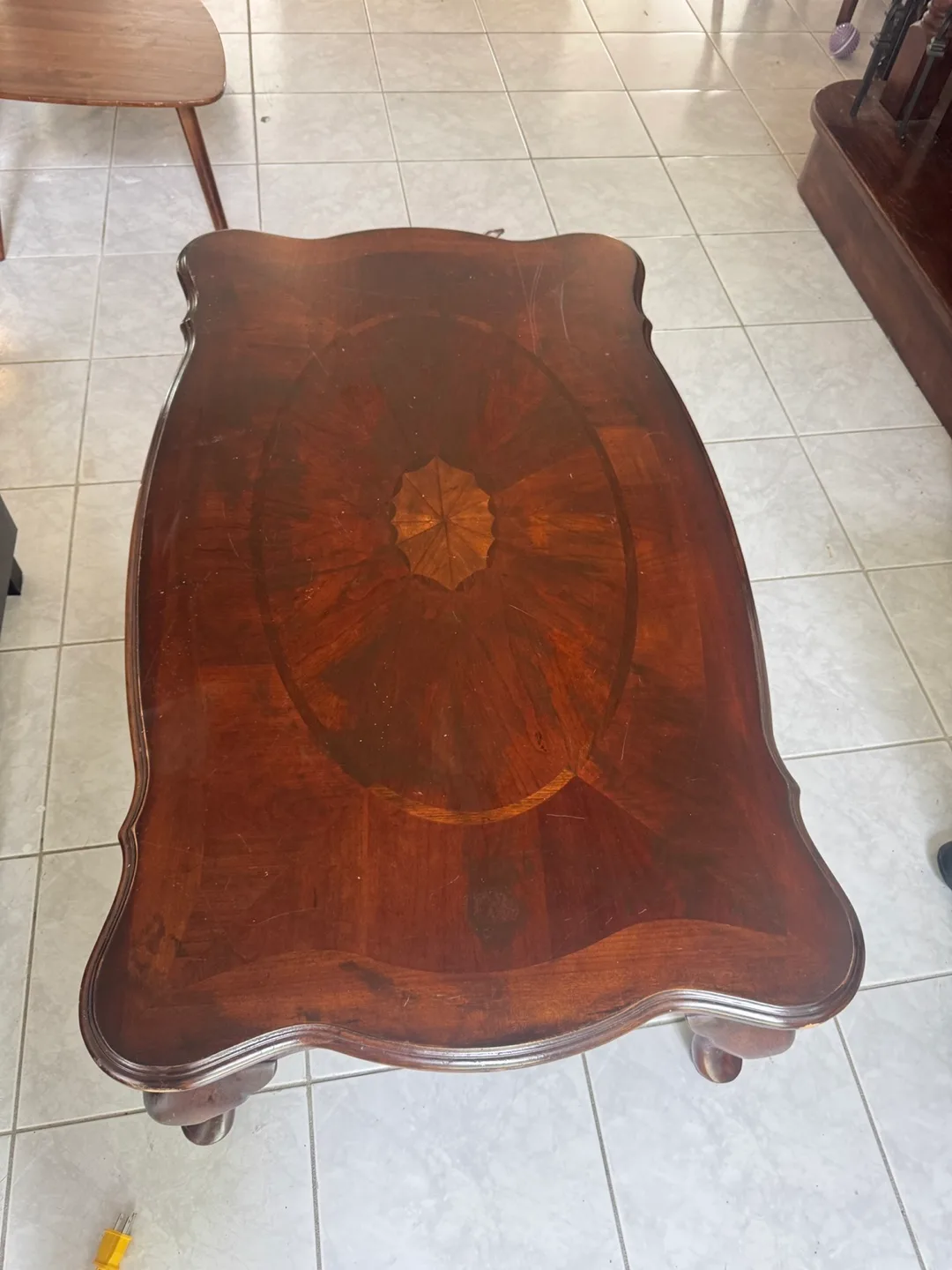 Antique Style Wood Coffee Table image indicator(2)