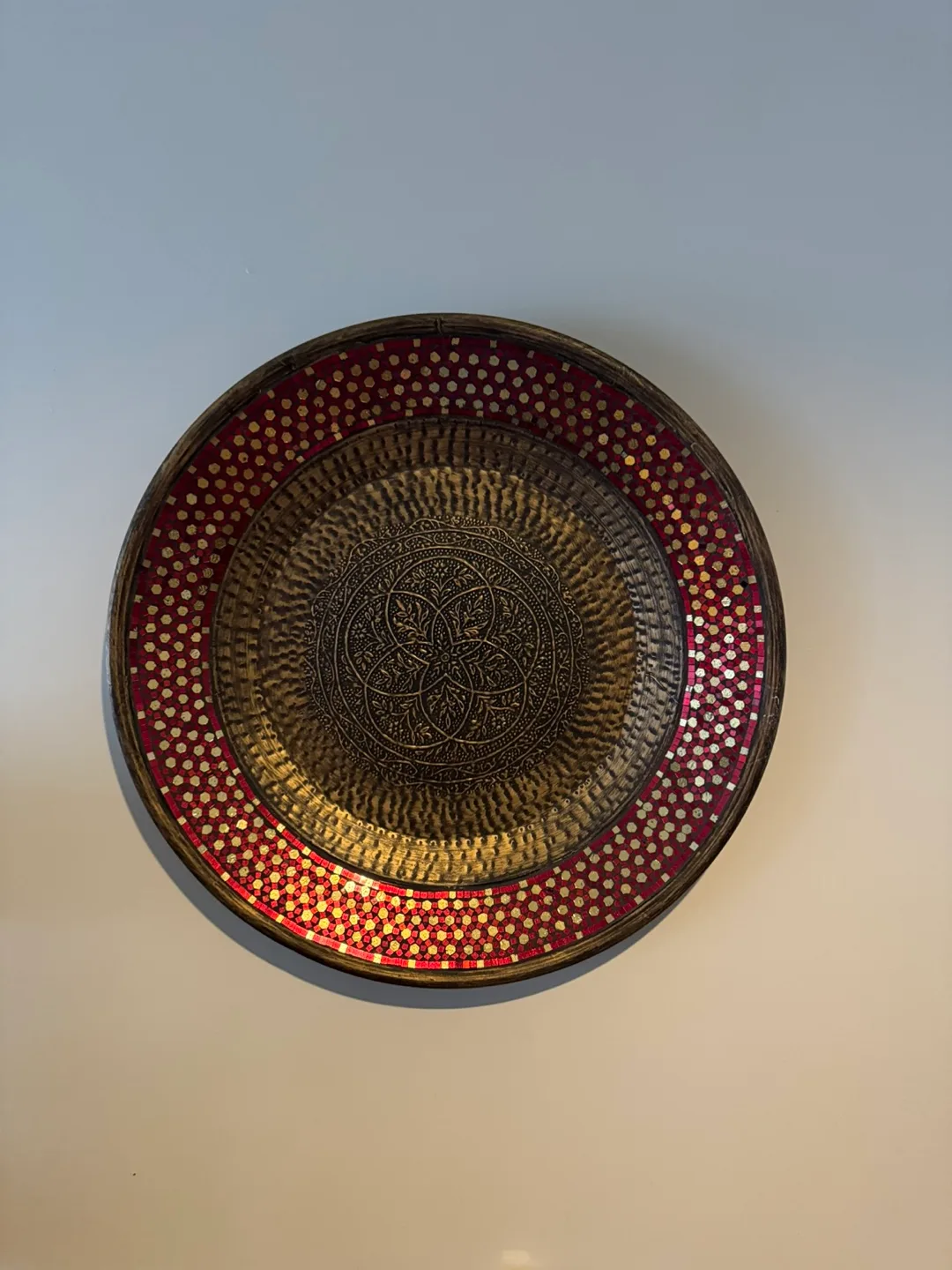 Decorative Wall Plate - Gold & Red thumbnail
