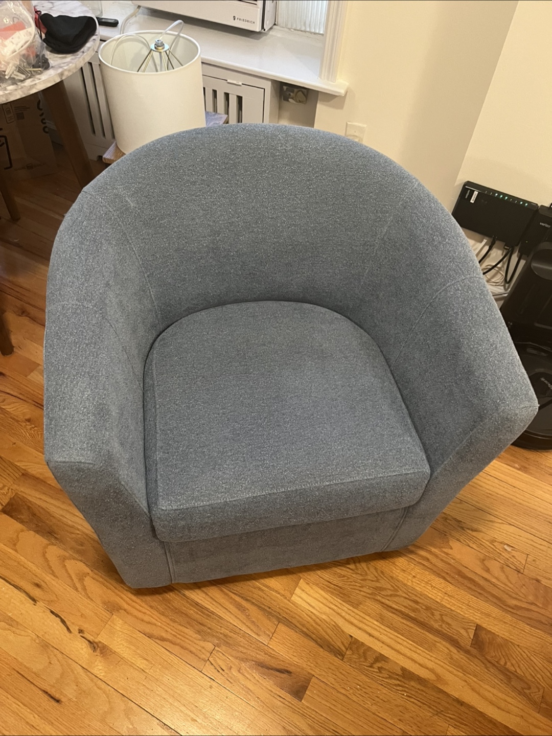 Hansell Upholstered Swivel Barrel Chair