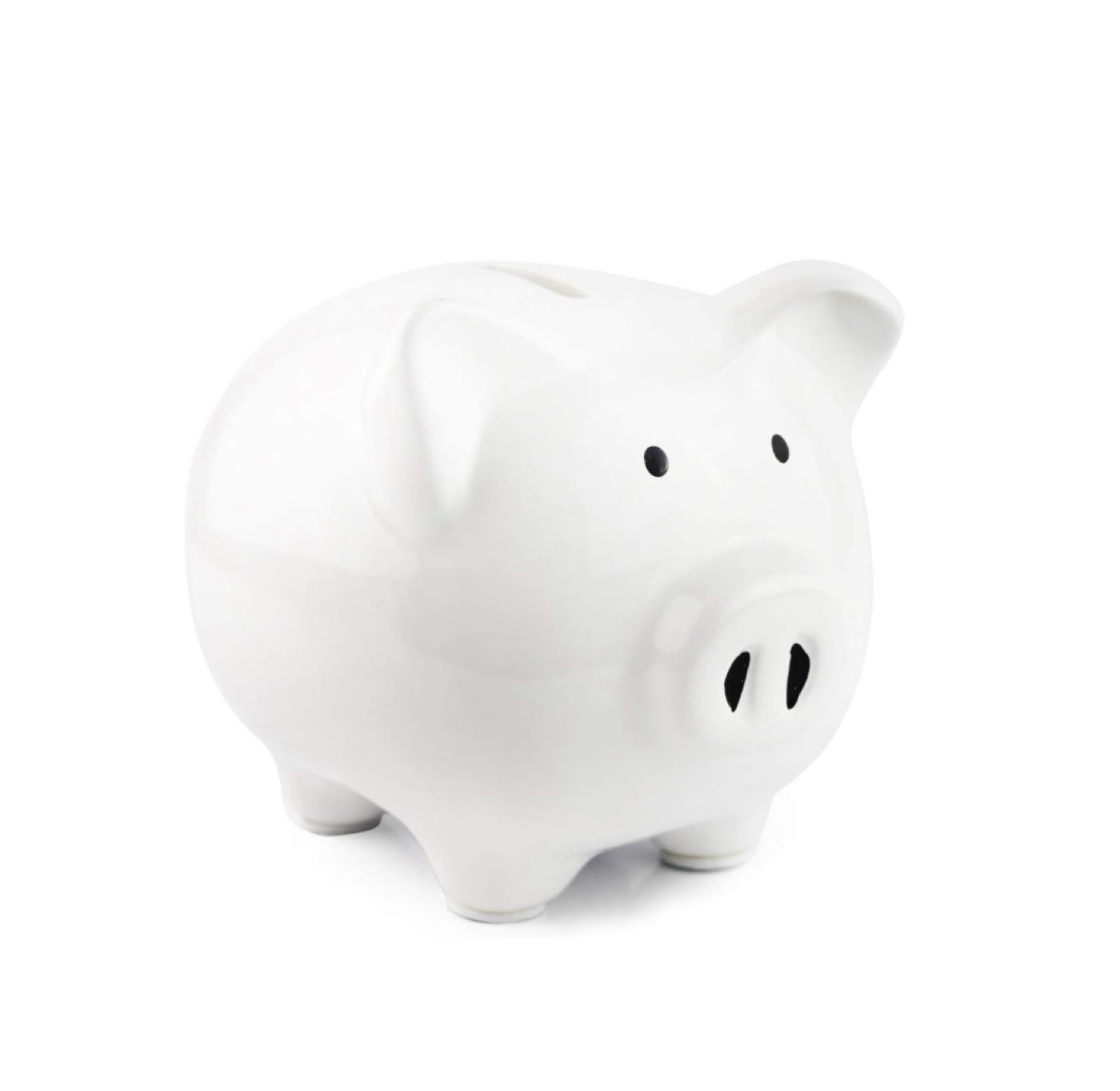 White Piggy Bank with Box