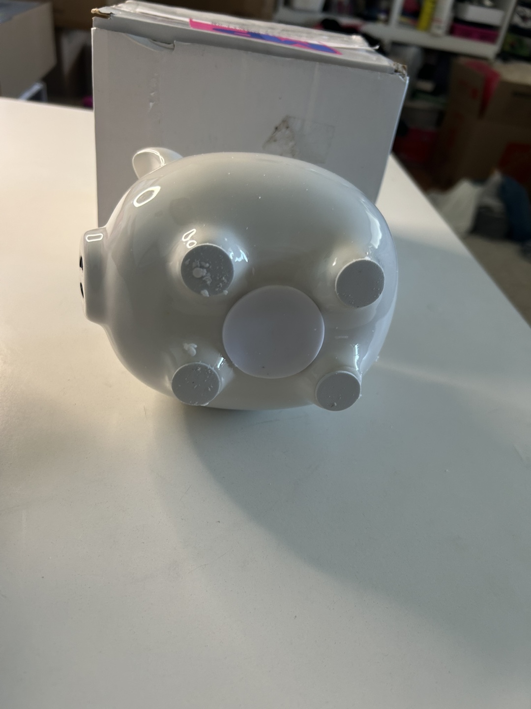 White Piggy Bank with Box - photo 4