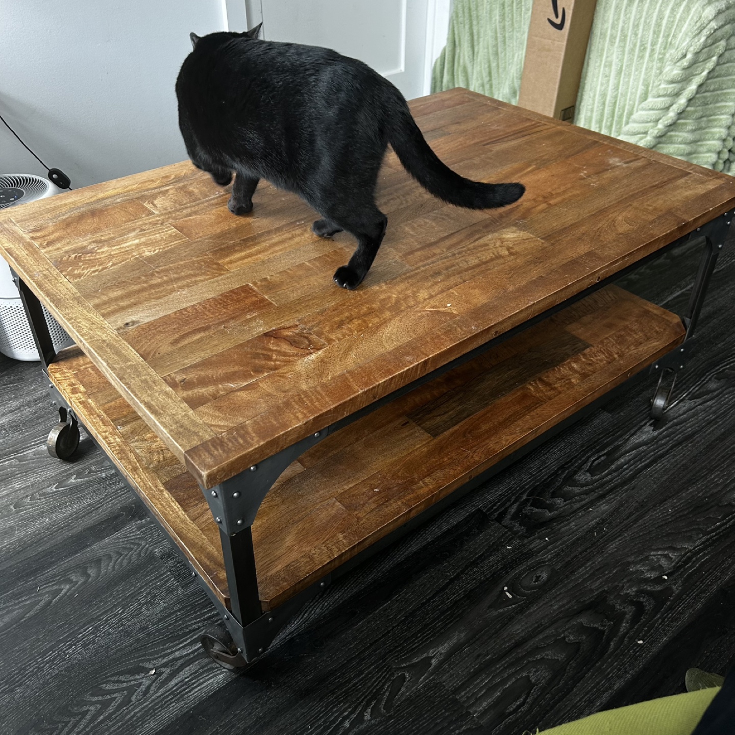 Wood & Metal Coffee Table on Wheels from Urban - photo 4