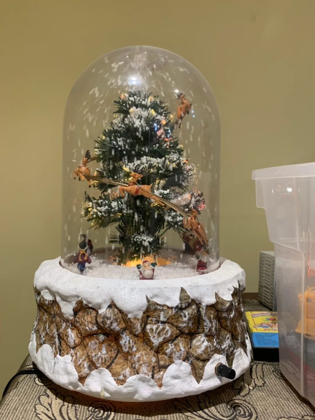 Christmas Snow Globe with Tree & Reindeer thumbnail