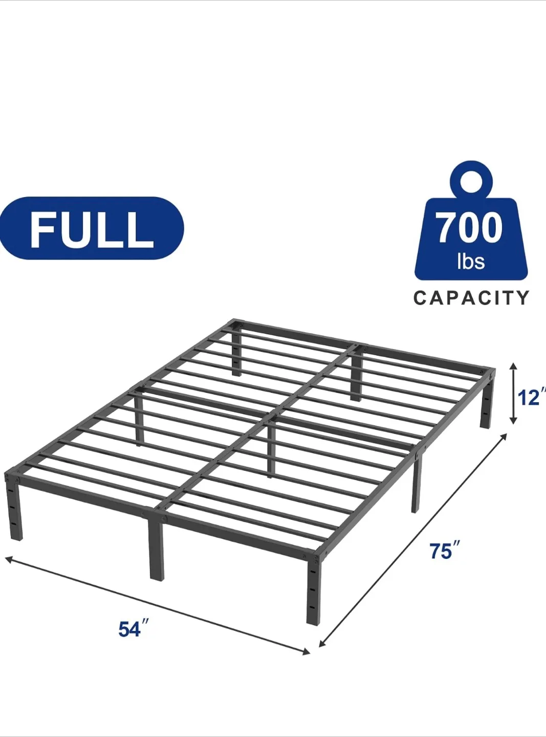 Full Size Metal Bed Frame - 54" x 75" image indicator(2)