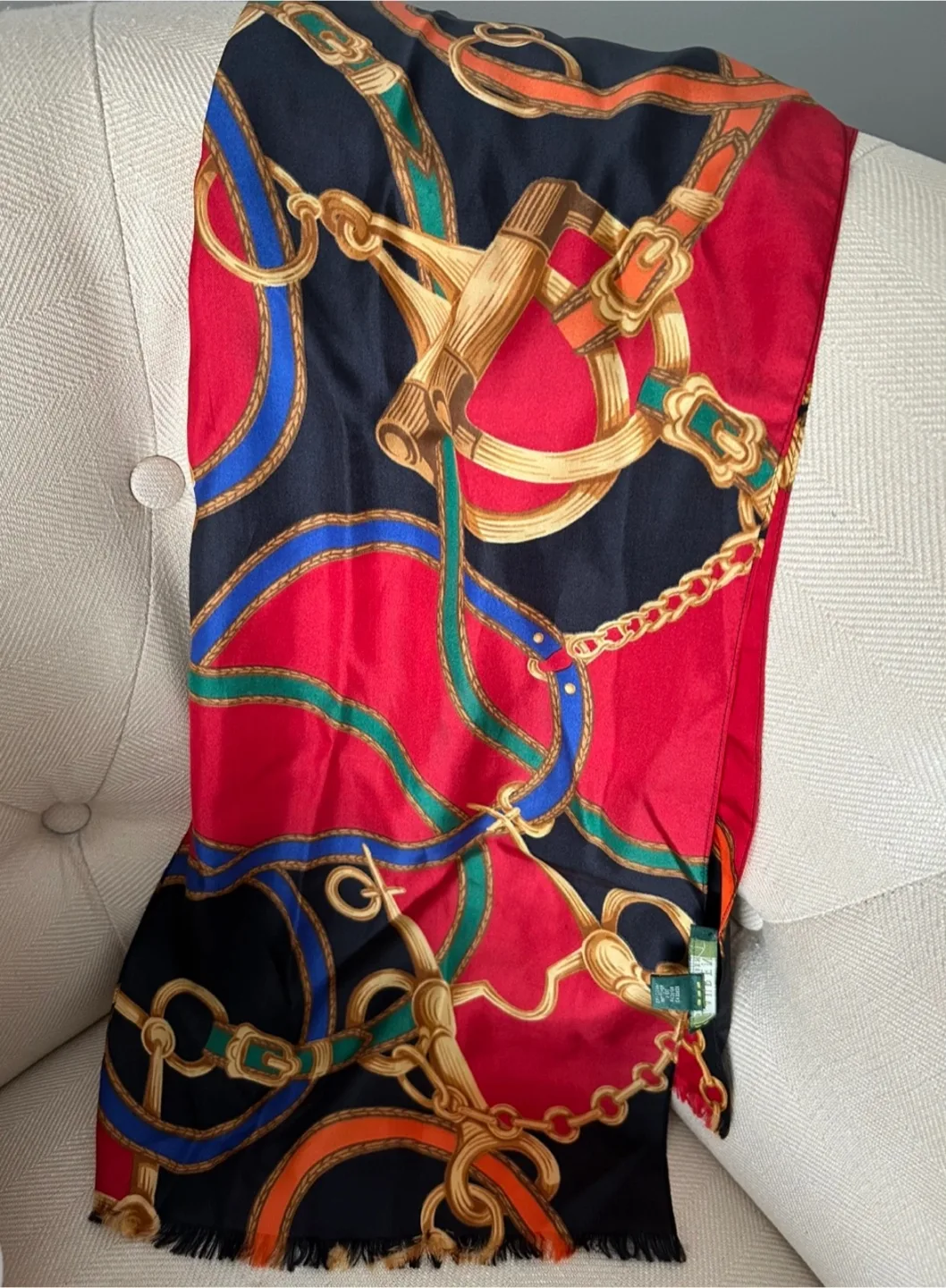 Ralph Lauren 100% Silk Scarf - Equestrian Print image indicator(5)