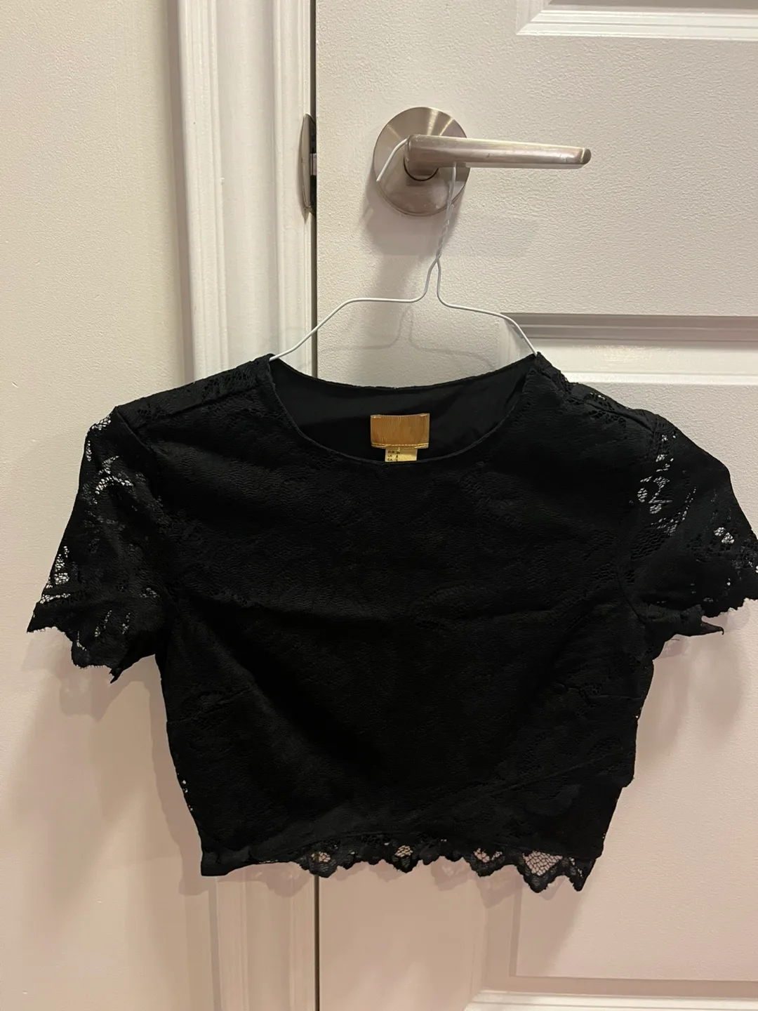 Black Lace Crop Top - brand new with tag thumbnail