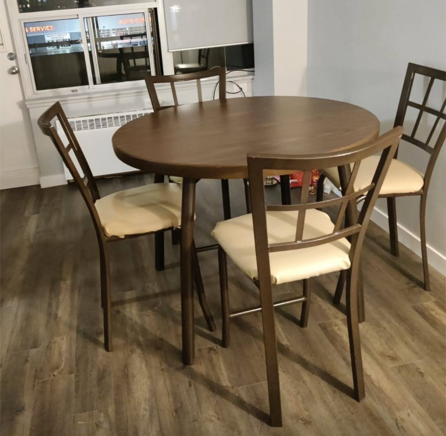 Round Dining Table with Three Chairs