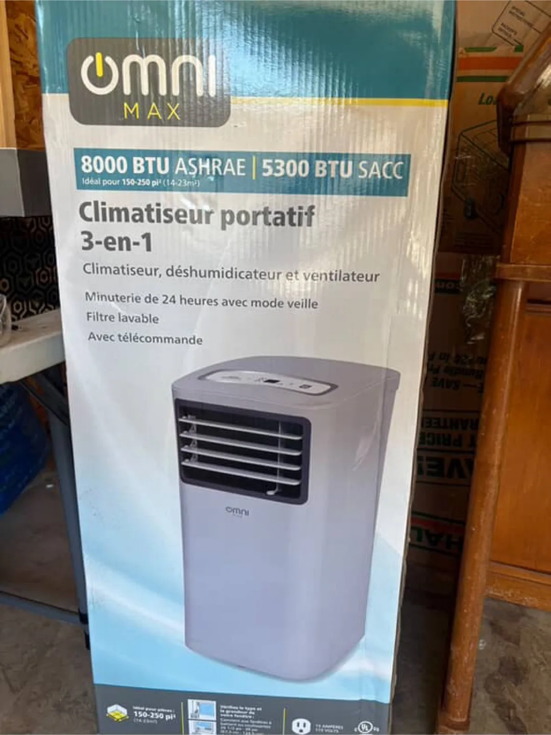 Omni Max 8000 BTU Portable Air Conditioner - New in Box! thumbnail