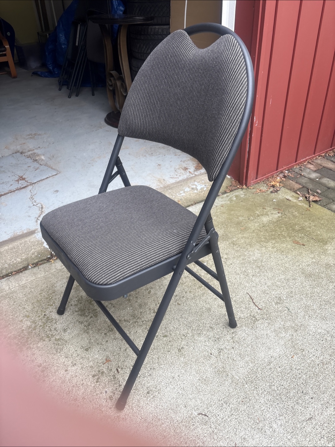 Folding Chair - Black Frame, Padded Seat - photo 2