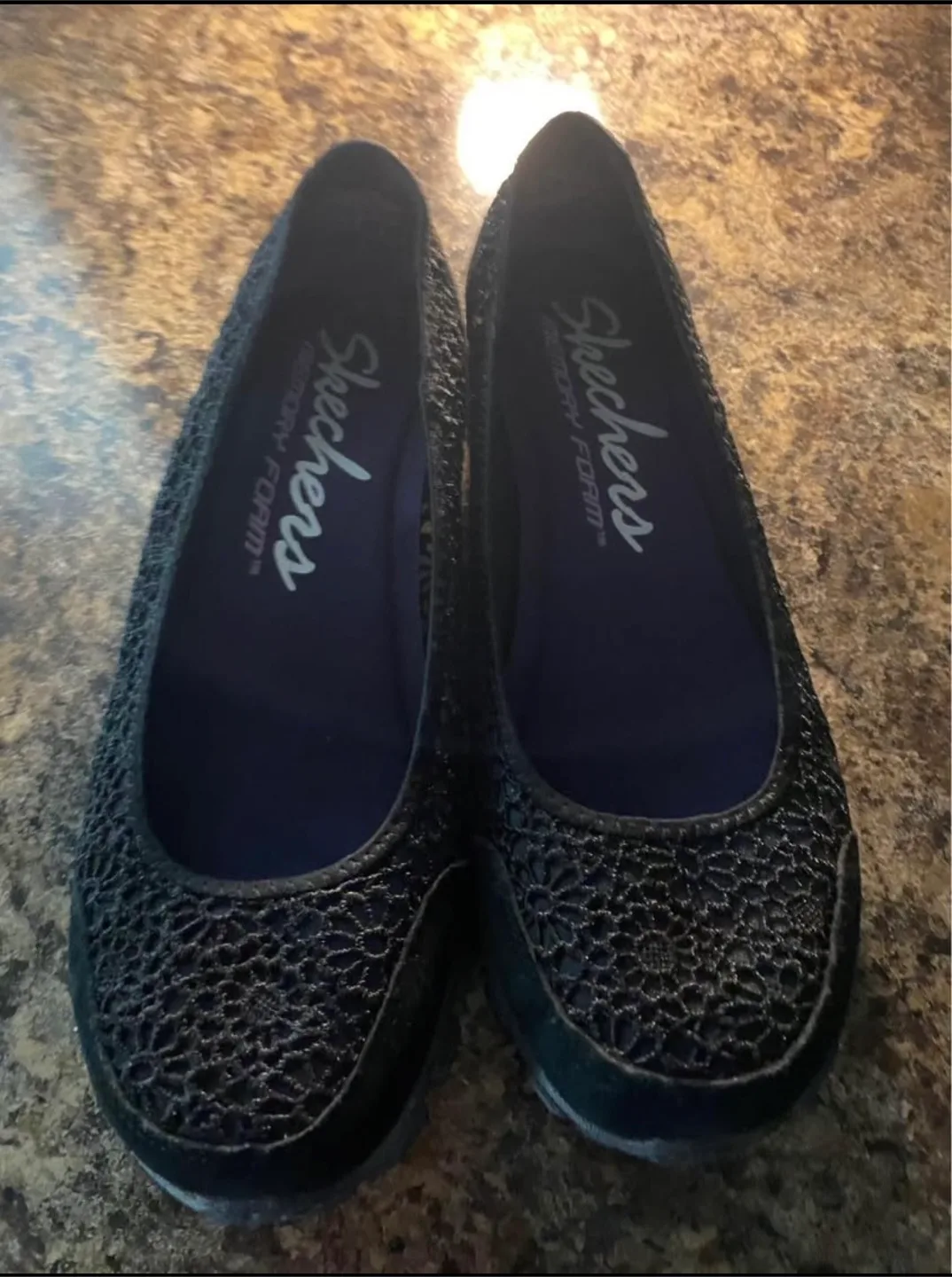 Skechers Memory Foam Black Flats thumbnail