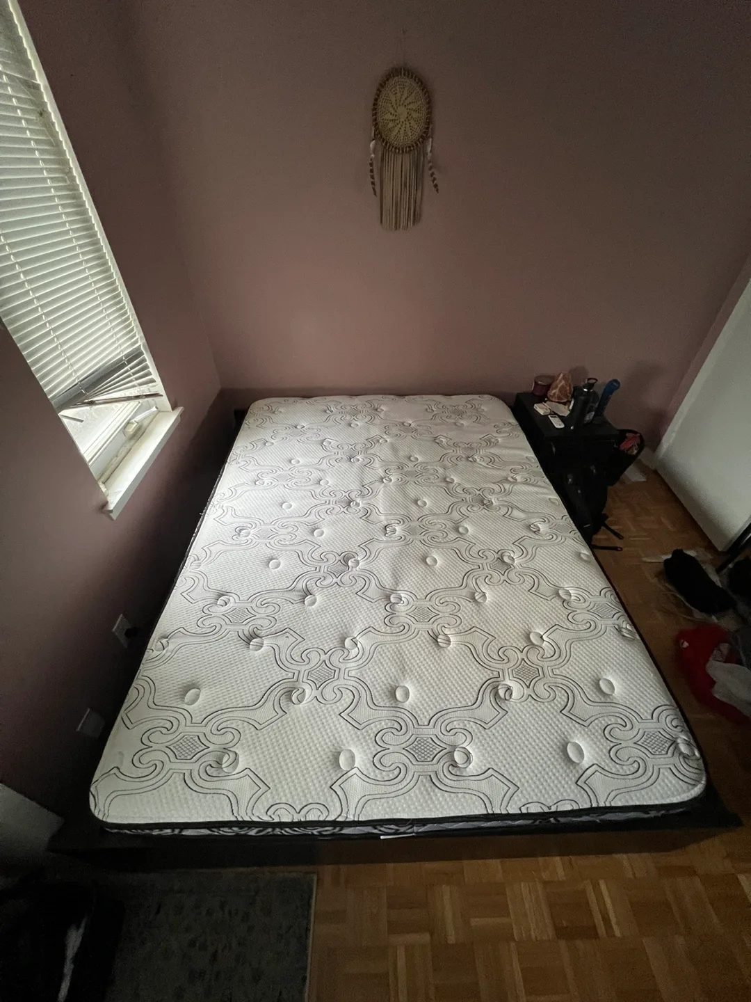 Queen Size Bed Frame with Mattress thumbnail