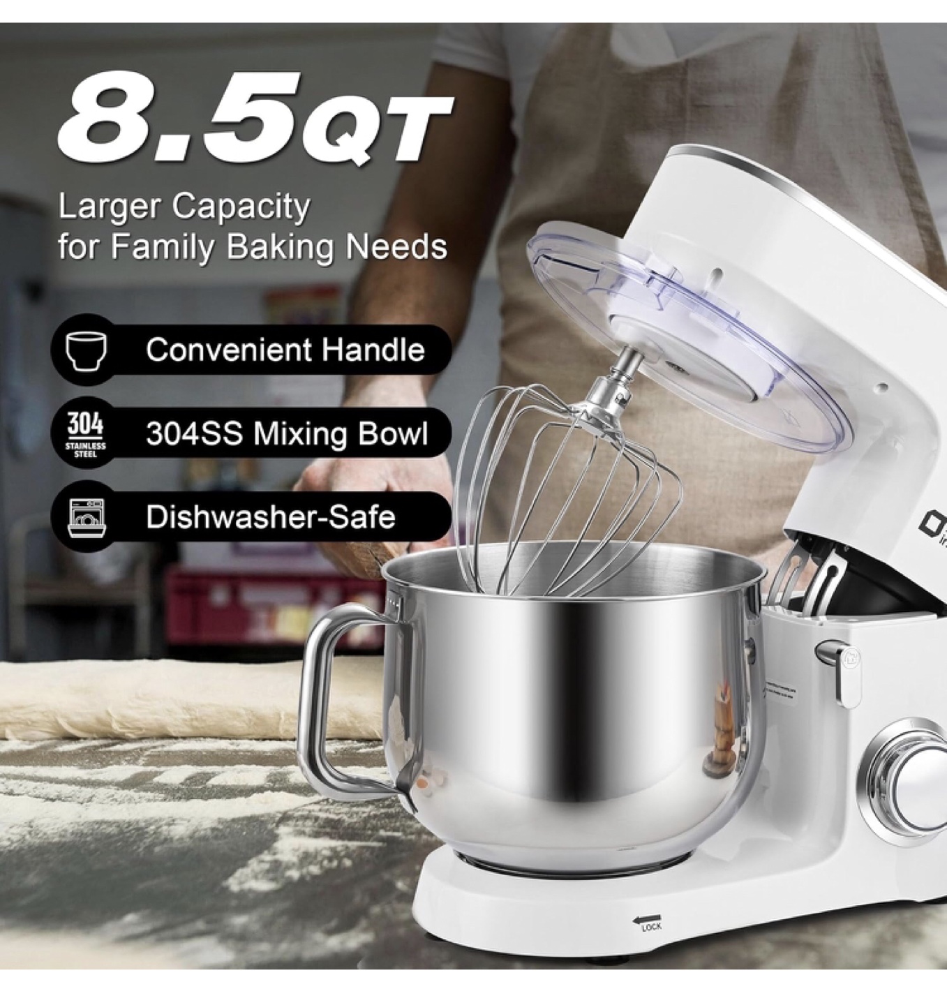Kitchen in the Box 8.5QT Stand Mixer - White - photo 2
