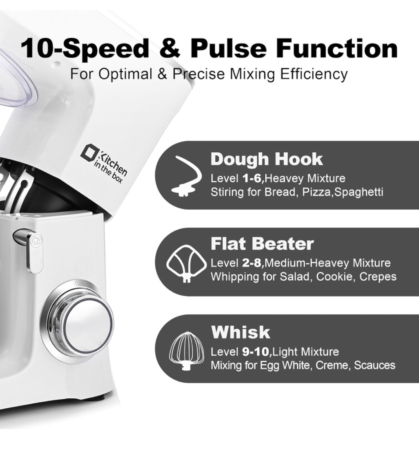 Kitchen in the Box 8.5QT Stand Mixer - White - photo 4